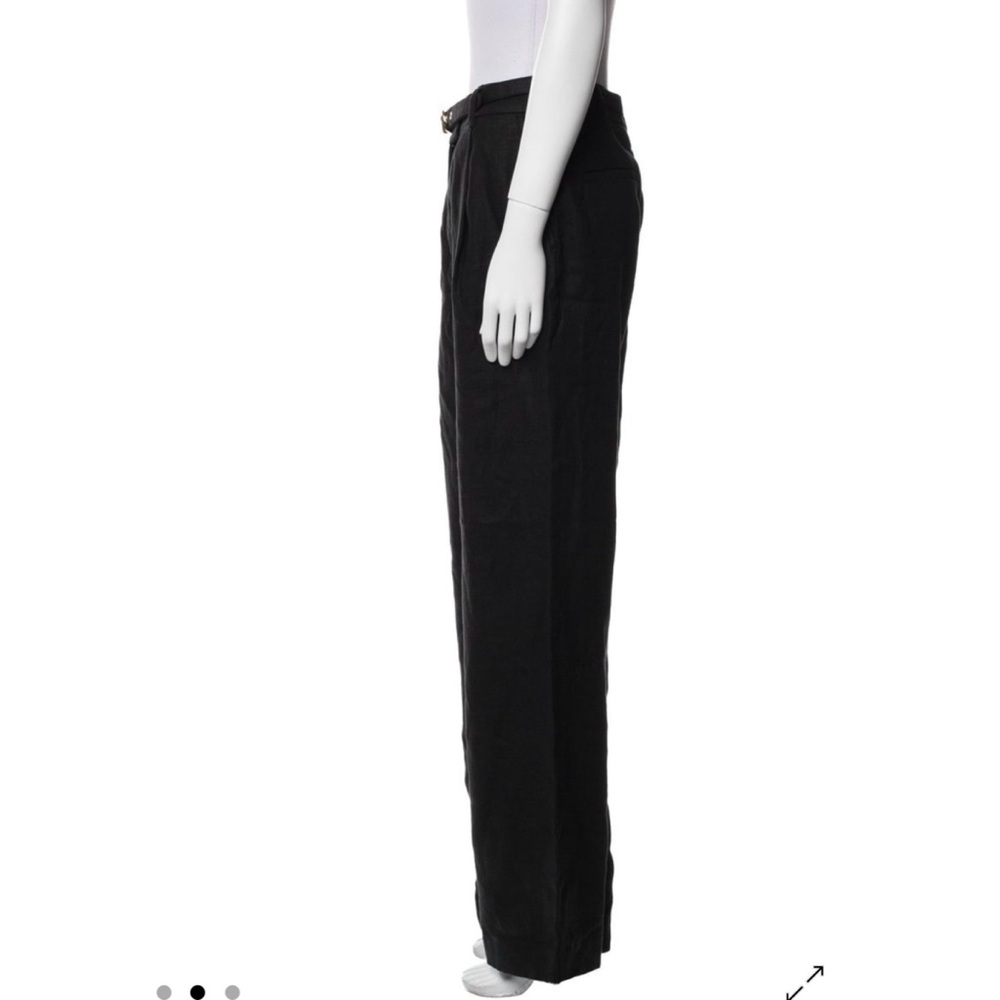 Zimmermann Hypnotic High Waisted Belted Linen Blend Wide Leg Pants 0 - Picture 2 of 11